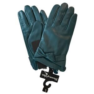 Preston & York Green Leather Lined Gloves Size Large